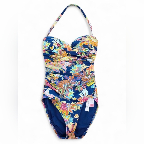 Bleu Rod Beattie Other - NWT Bleu Rod Beattie Navy Blue Floral One-Piece Swimsuit Underwire | Size 4